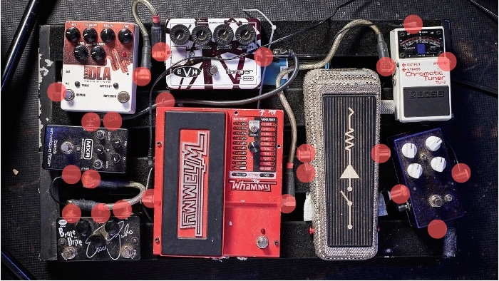 Traditional pedalboard showing cable failure points